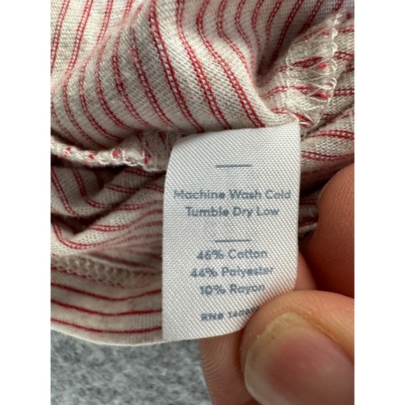 Marine Layer Womens Red White Striped Pocket T-Shirt Medium Made in USA - Picture 6 of 9